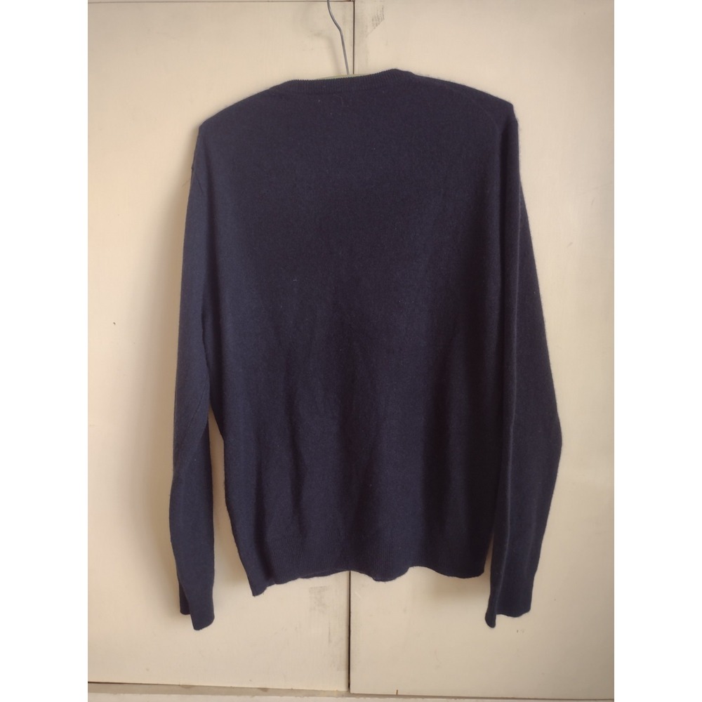 JOS. A. BANK Traveler 100% Cashmere Sweater V Neck Sz M Black Capsule Read - Picture 4 of 6